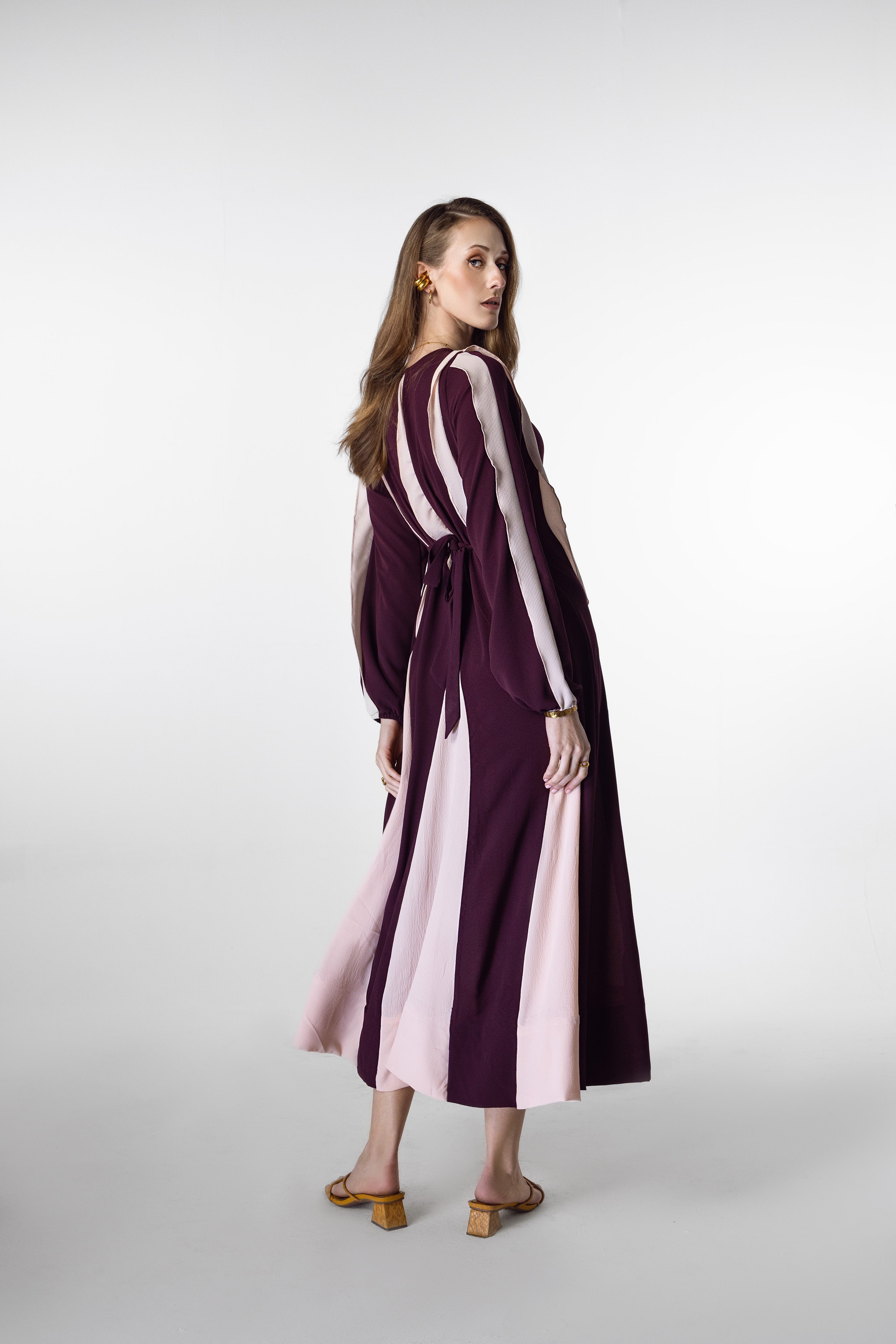 Panelled Colourblock Midi Dress