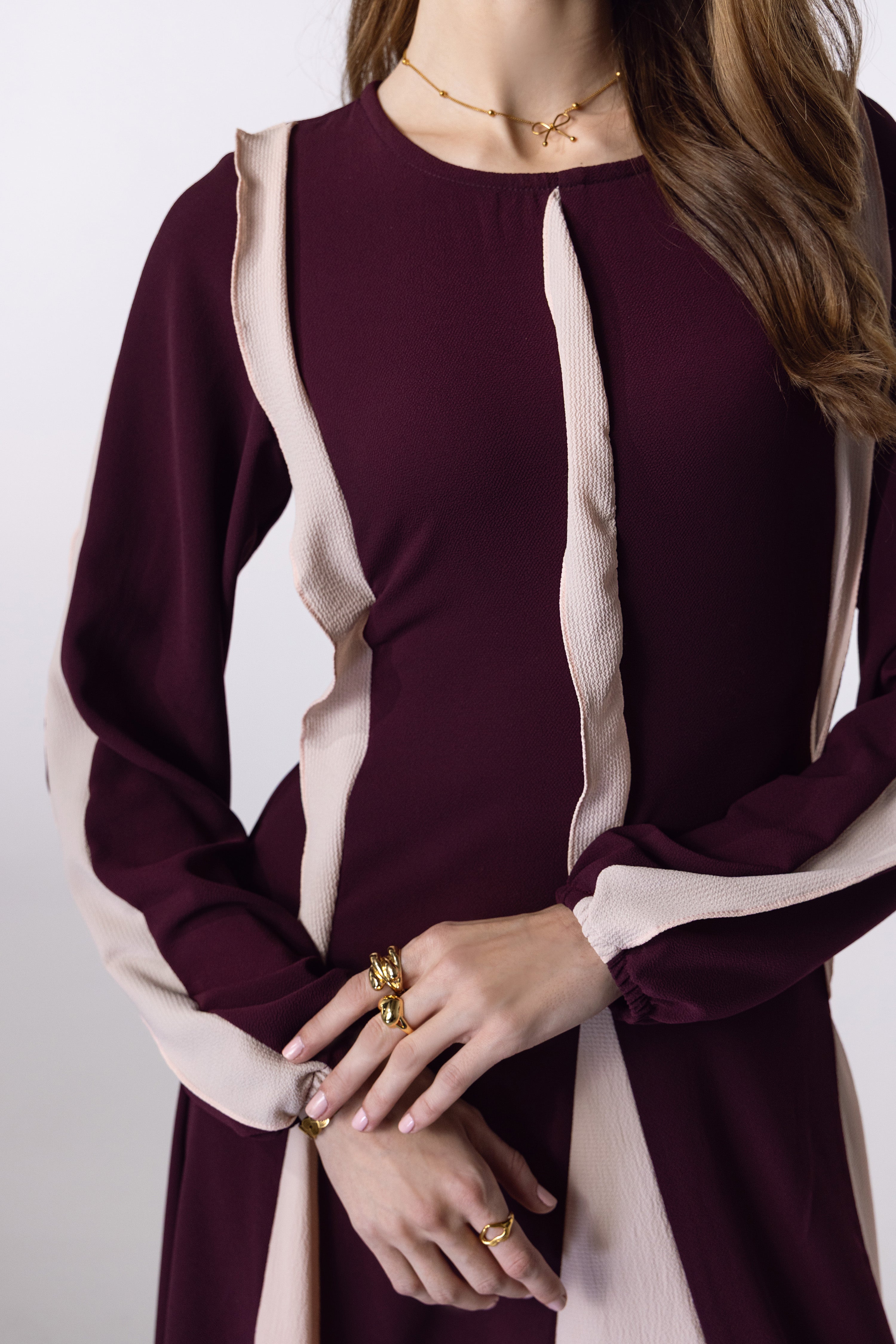 Panelled Colourblock Midi Dress