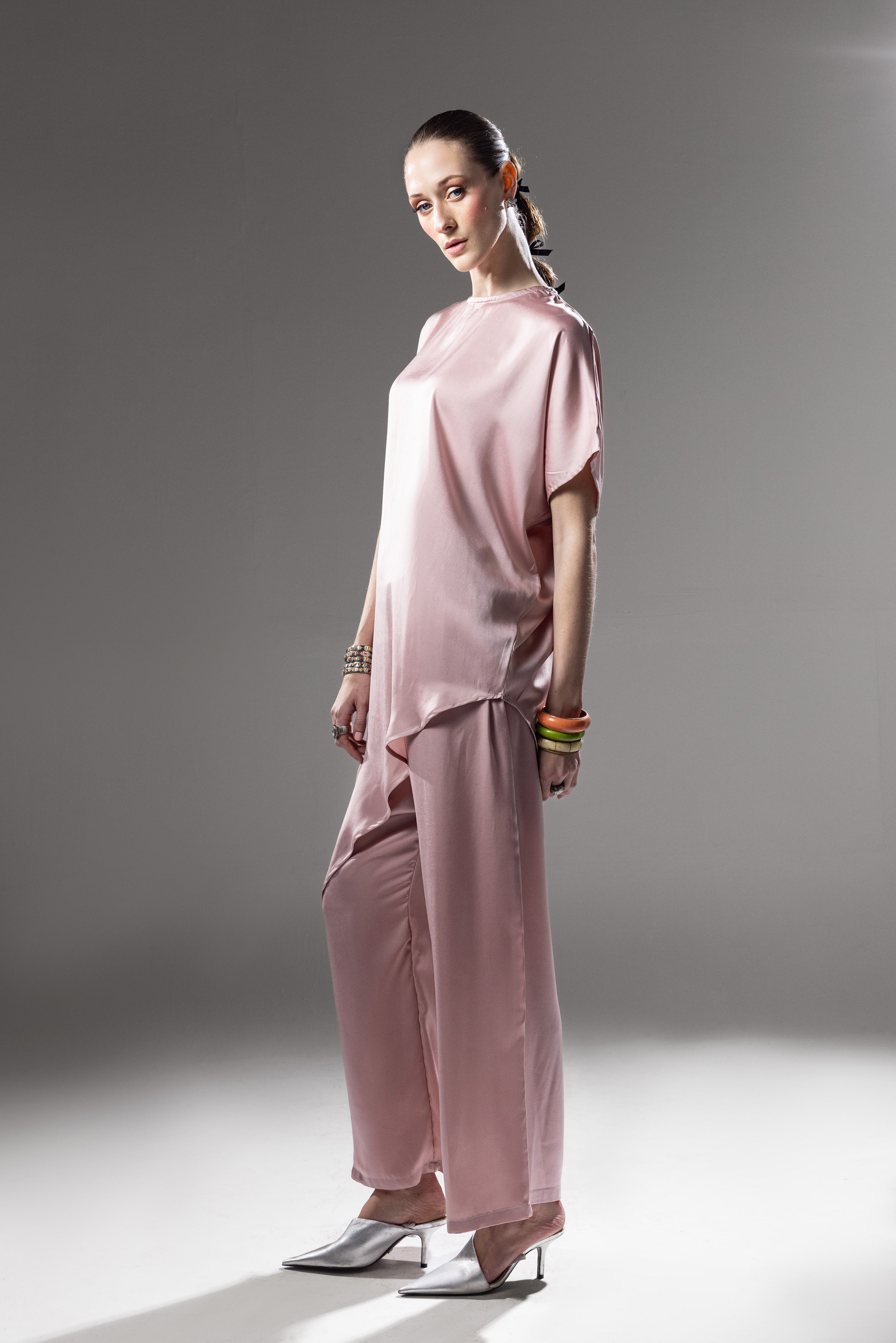 Blush Silk Drape Co-Ord Set