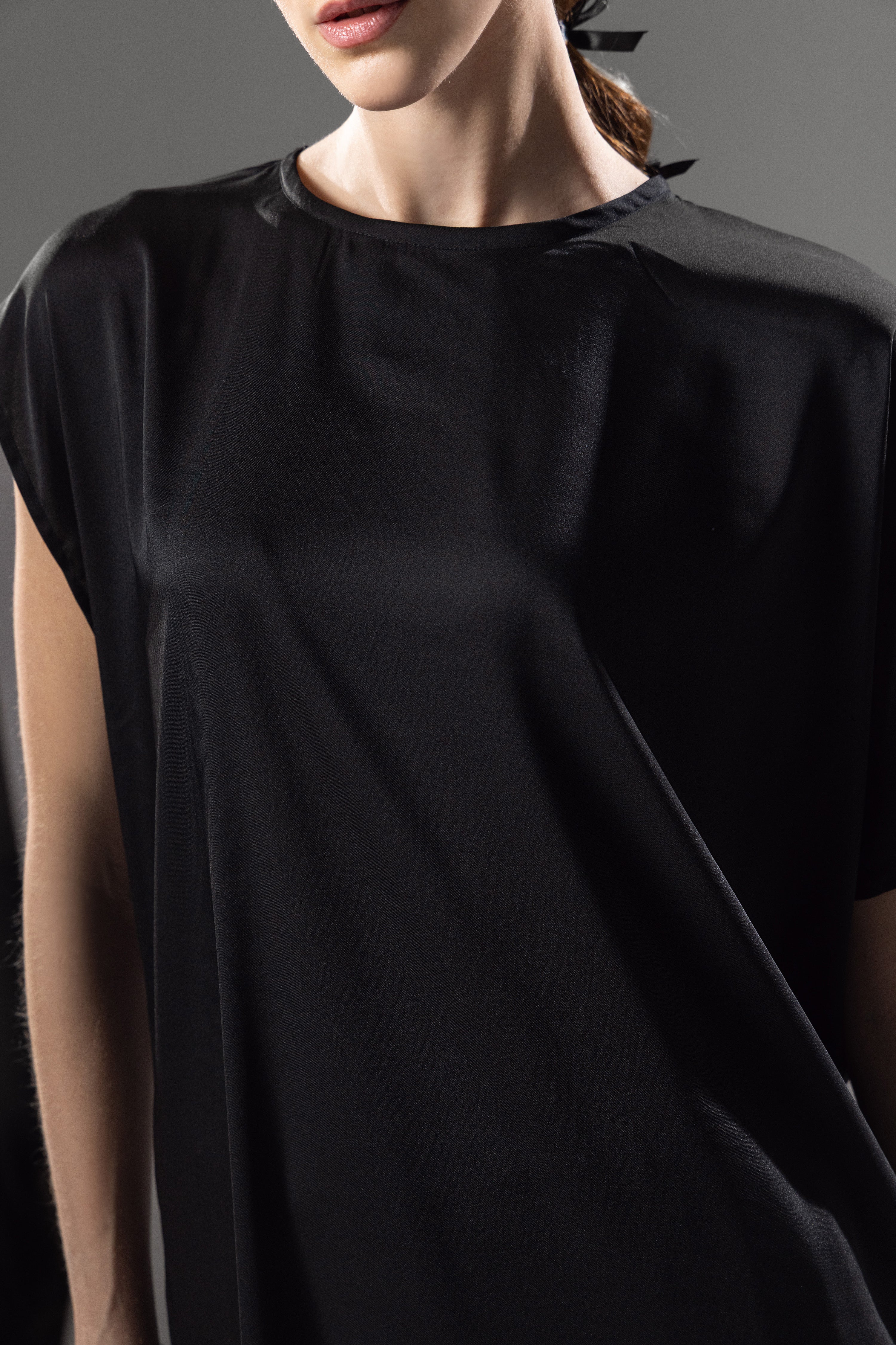 Black Silk Drape Co-Ord Set